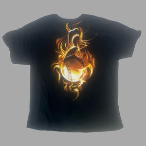 Baseball Flaming Throwback T-Shirt